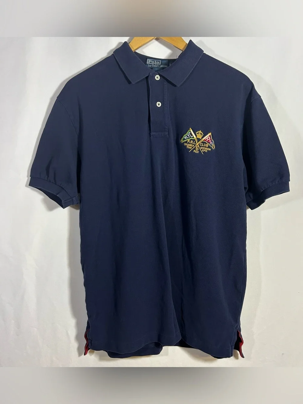 Polo by Ralph Lauren VTG Large Navy Polo Embroidered Crest RLYC PRL cruiser team